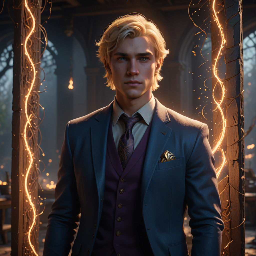 Dashing Young Wizard on a Photo Shoot Set