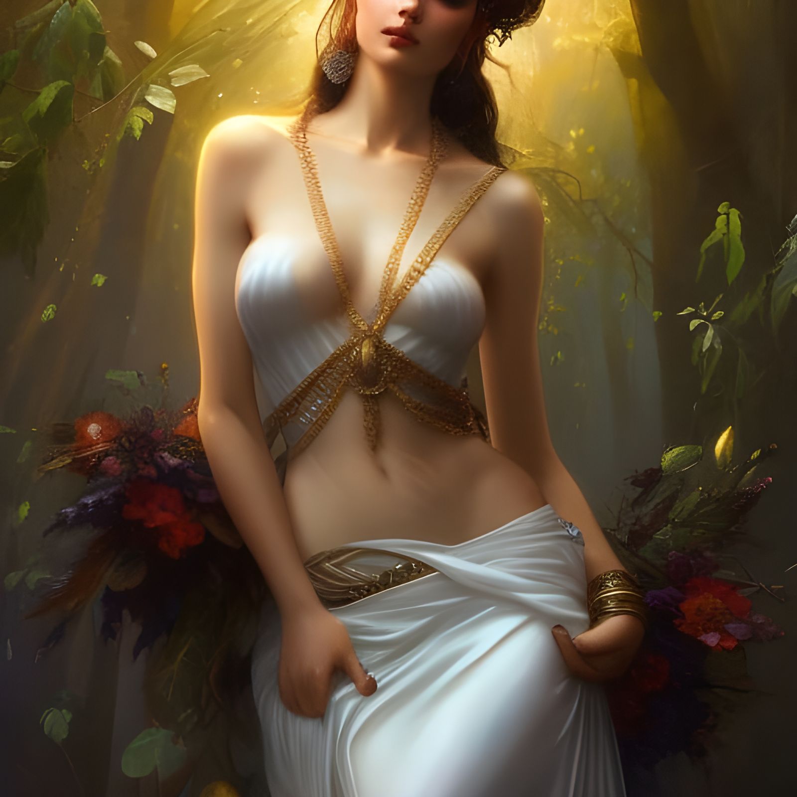 Goddess Portrait in Art Nouveau Style, 8K