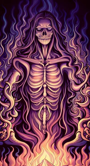 Skeleton by the campfire