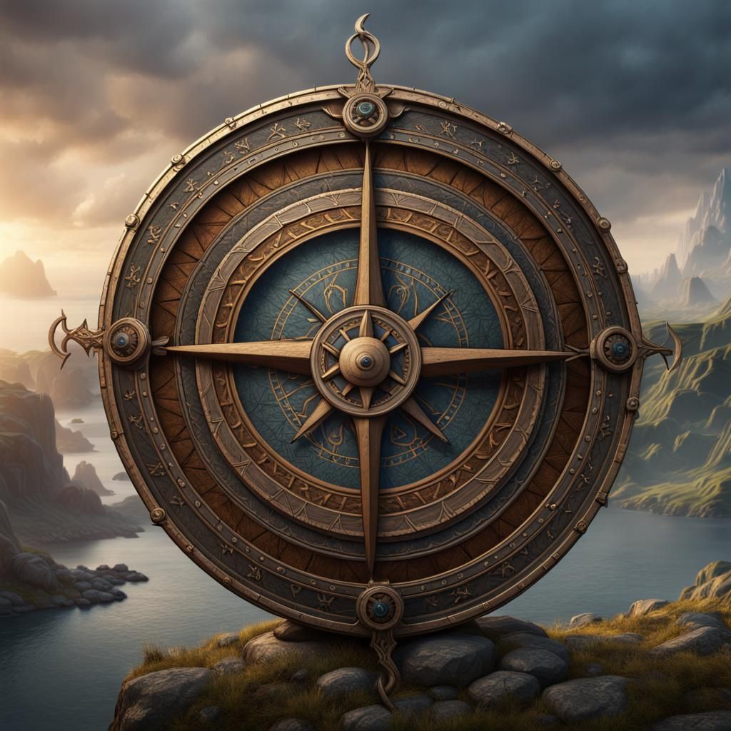 Detailed Viking Compass Fantasy Concept Art