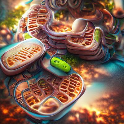 Detailed Microscopic View of Mitochondria