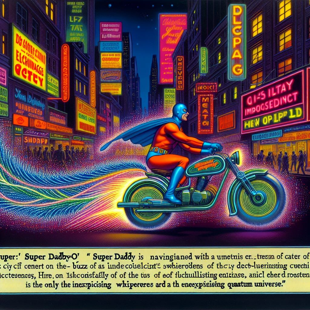 Superhero Rides Electroluminescent Moped in Kinetic Impressi...