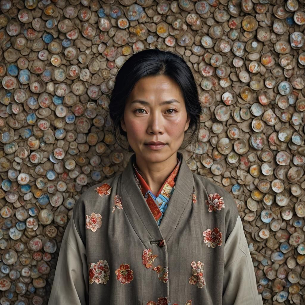 Kind Chinese Woman Portrait in Professional Style