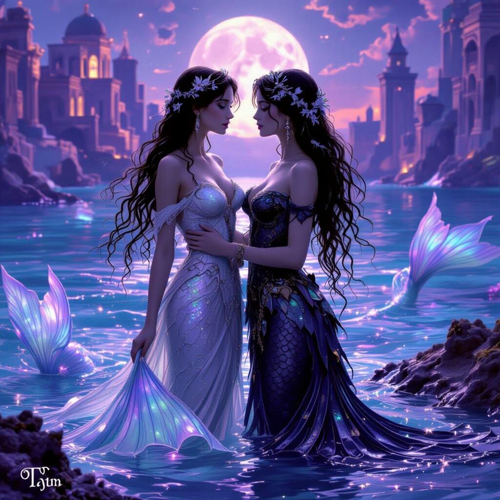 Atlantis Rises Amidst Victorian Mermaids in Ethereal Glow