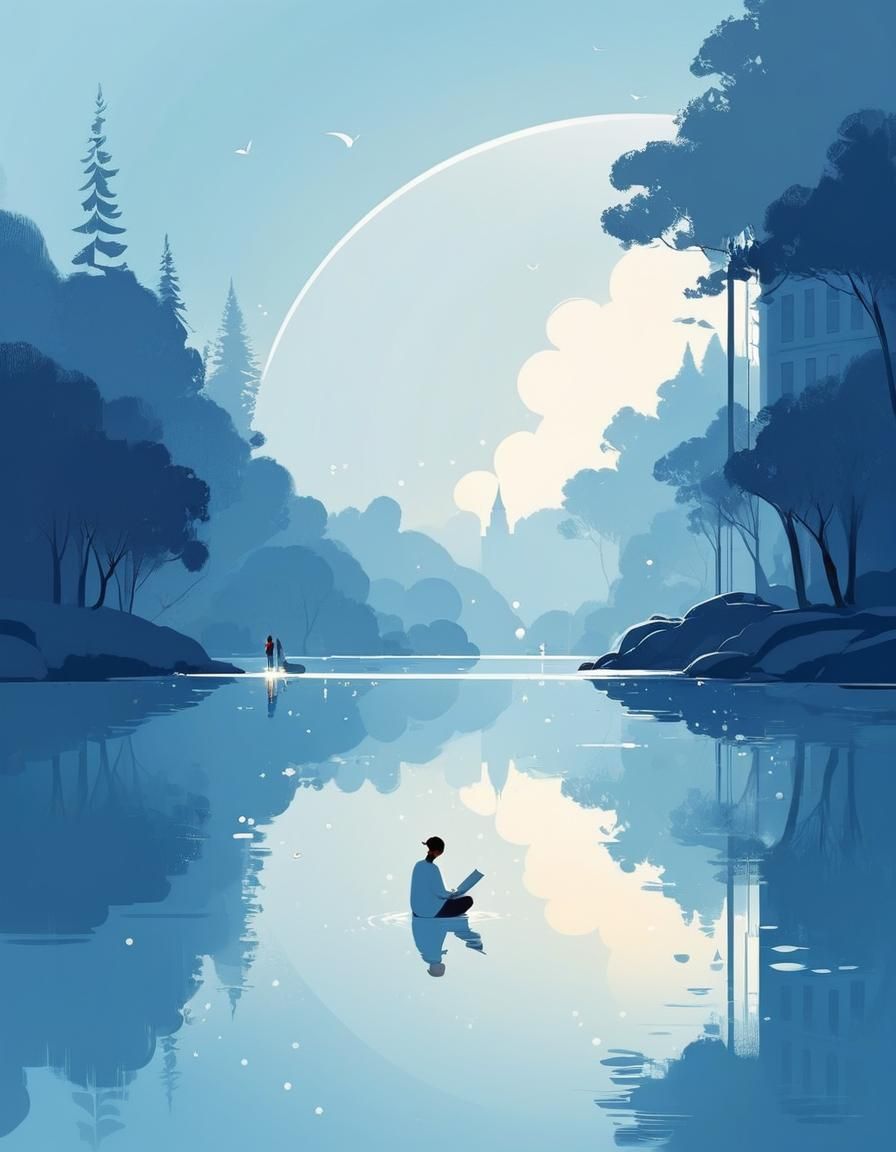 Whimsical Digital Illustration with Abstract Background