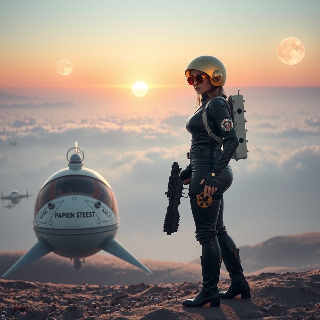 Steampunk Astronaut Embarks on a Mysterious Adventure