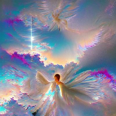 Ethereal Angel with Radiant Wings
