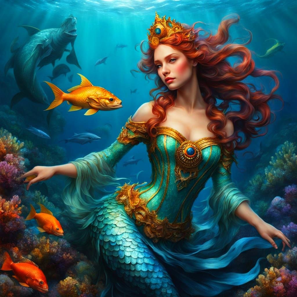 Enchanting Sea Siren in Hyperrealistic Glory