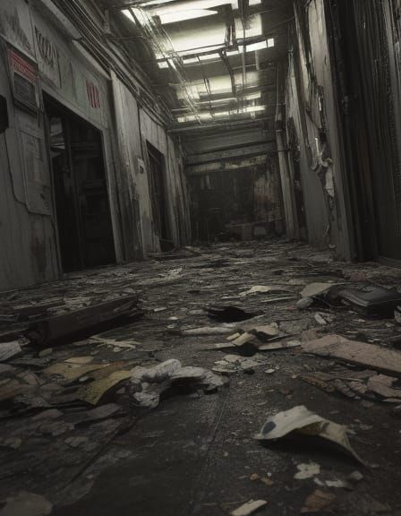 Gloomy Pile of Trash in Digital Art Style