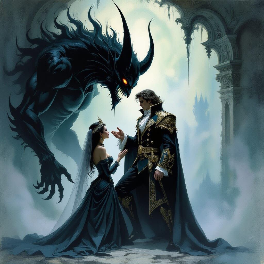 Prince's Demonic Pact: A Fantasy Art Illustration