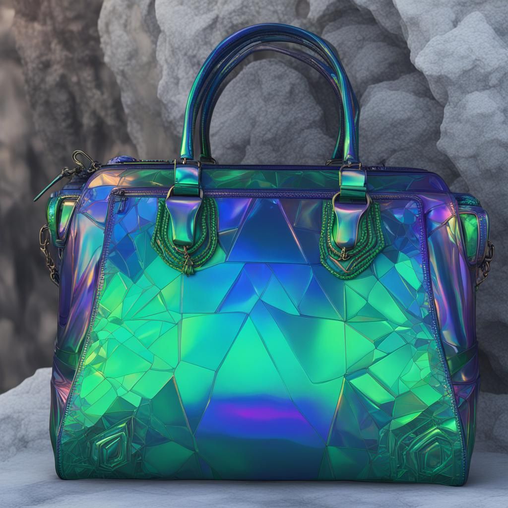 Beautiful Emerald green holographic handbag