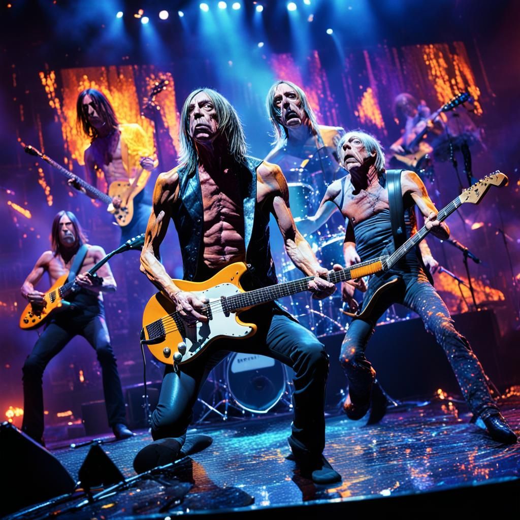 Energetic Fantasy Rock Concert in Matte Painting Style