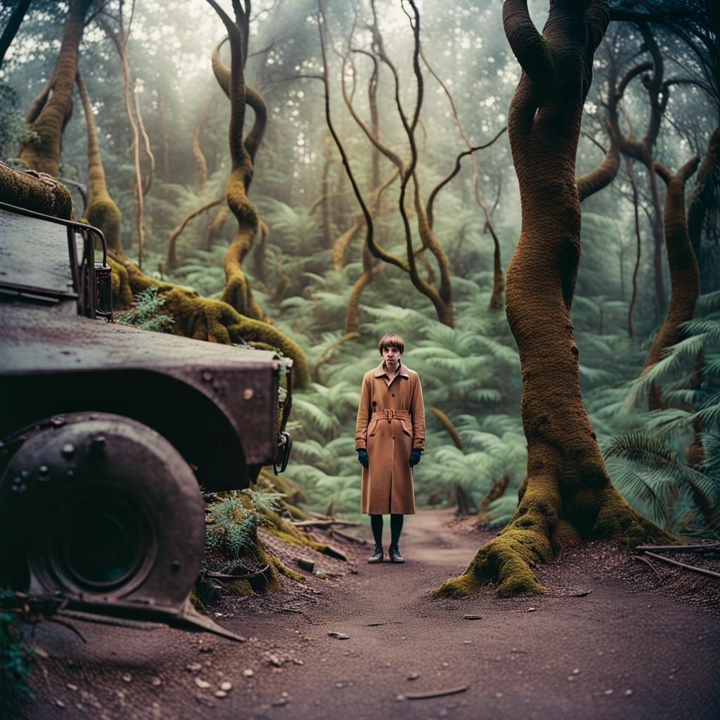 Mysterious Jungle in Vintage Street Art Photography Style