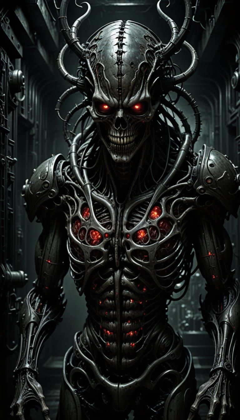 Biomechanical Horror Art: Machine Slaughter in Dark Fantasy ...