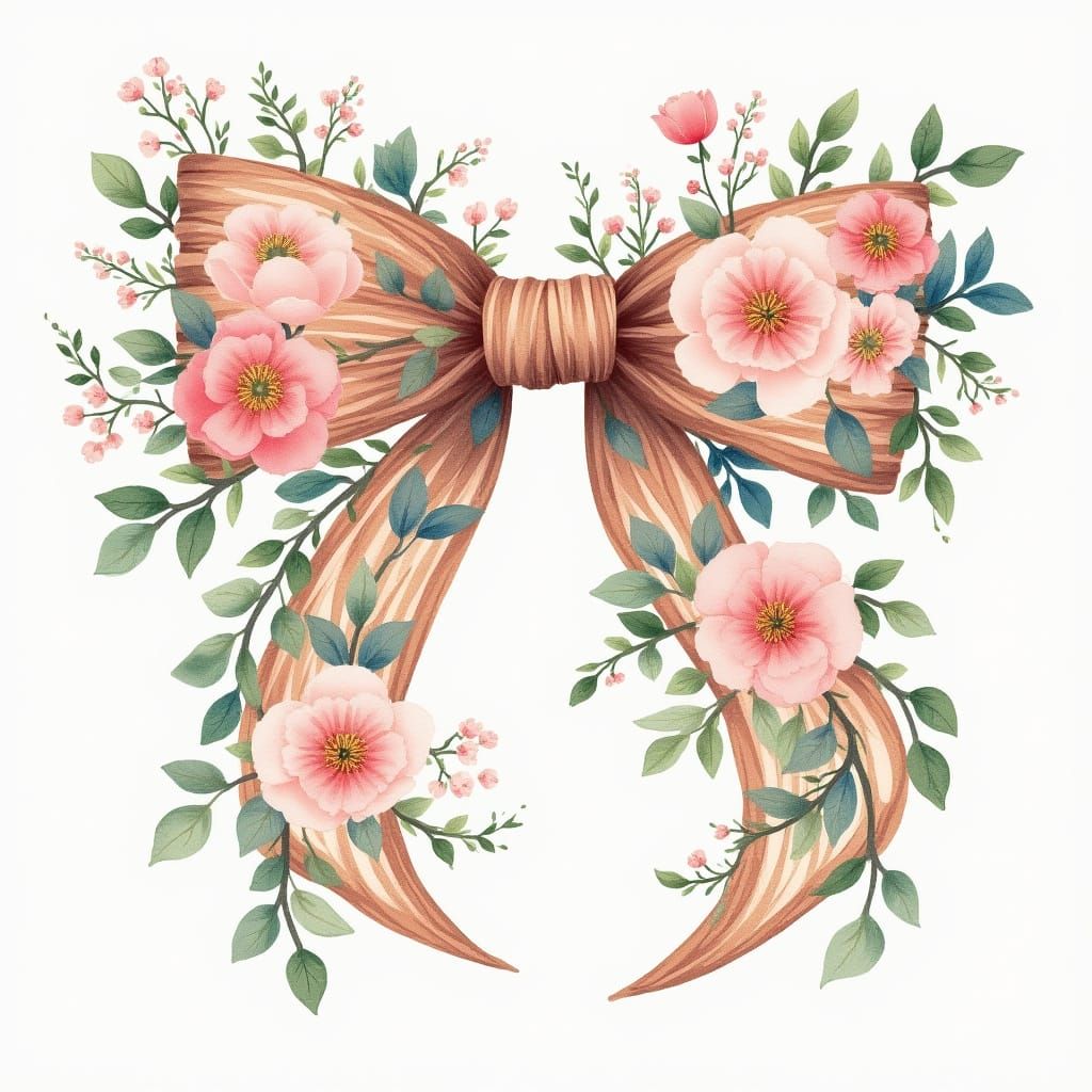 Whimsical Pastel Floral Obi Sash