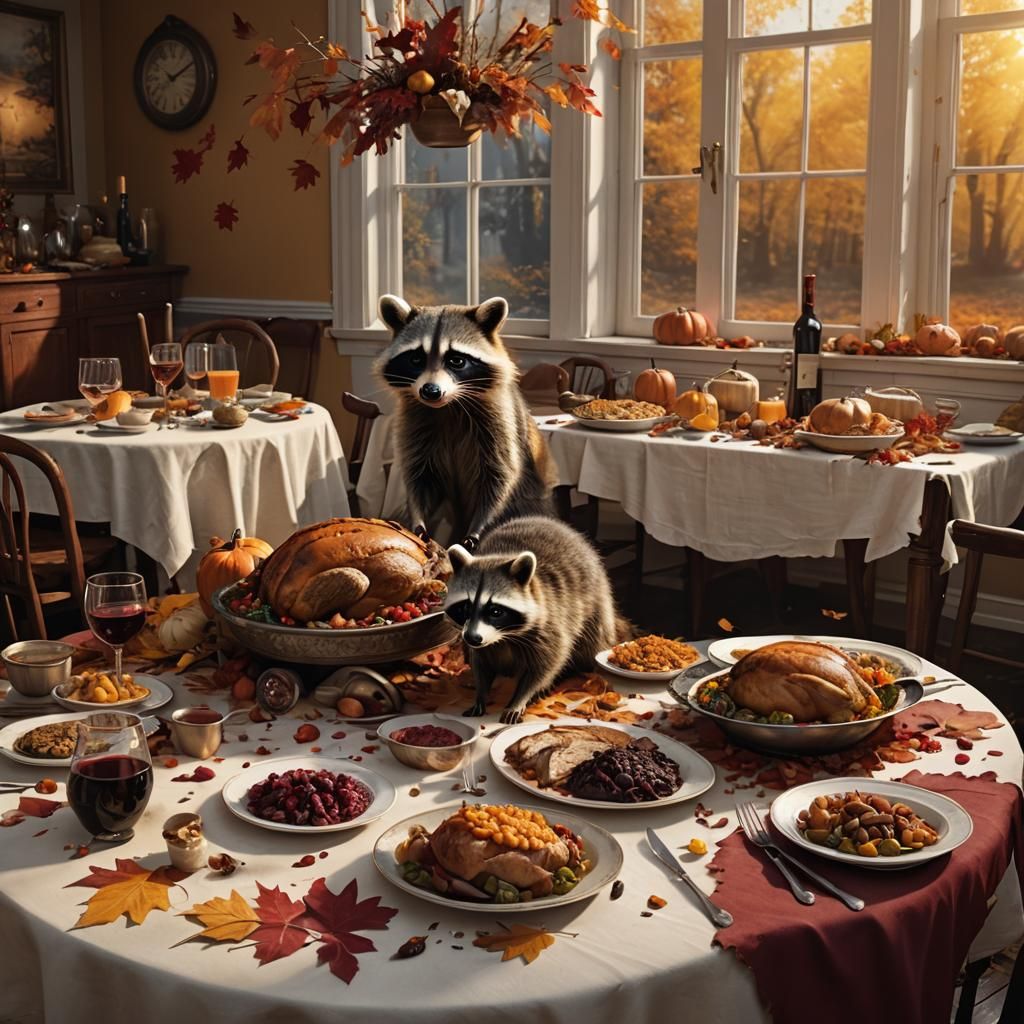 Raccoon's Thanksgiving Fiasco: Matte Painting