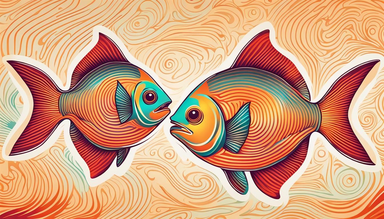 Guilloche Fish Portrait in Vivid Colors