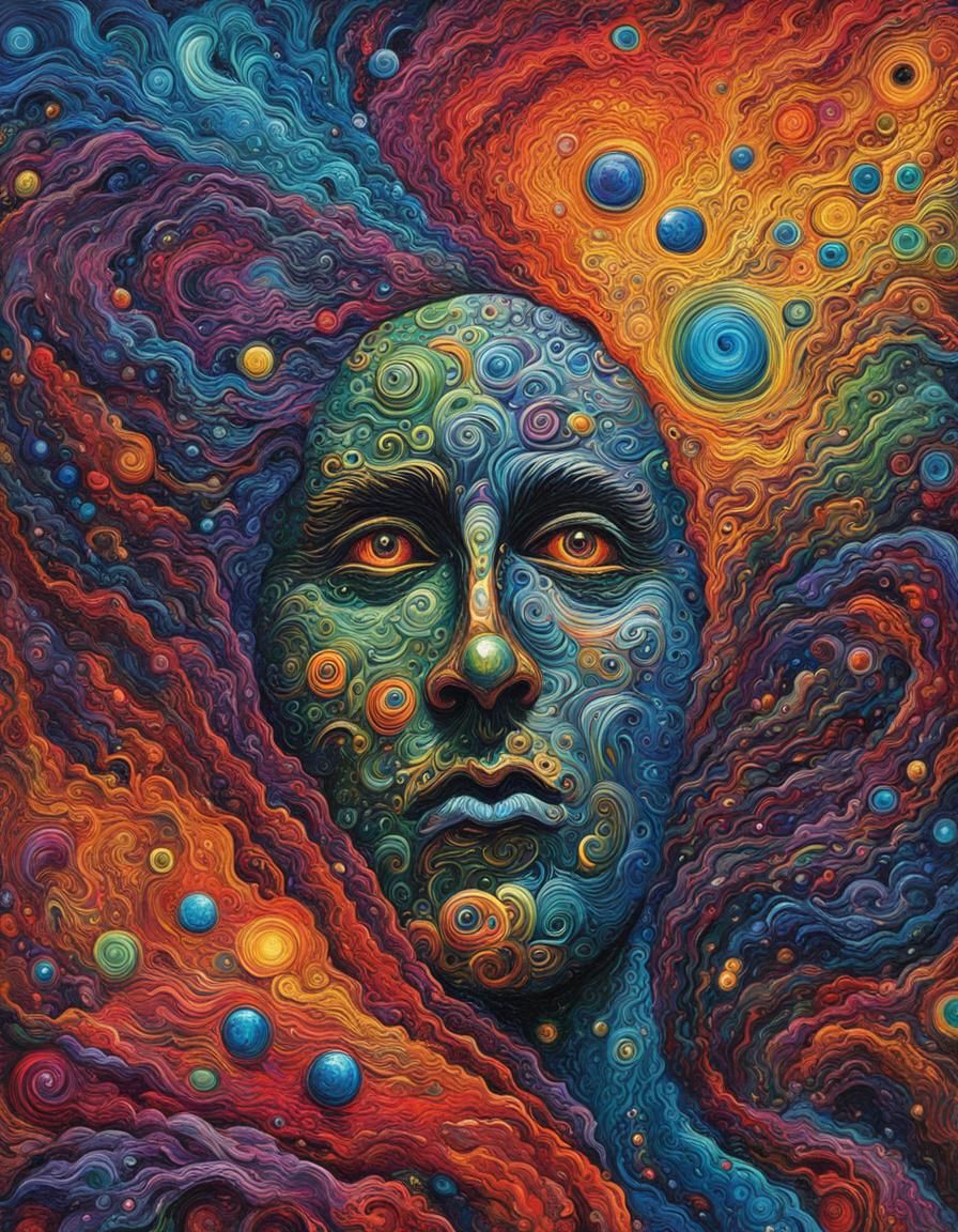 Nebula Human in Expressionist Impasto Oil Painting