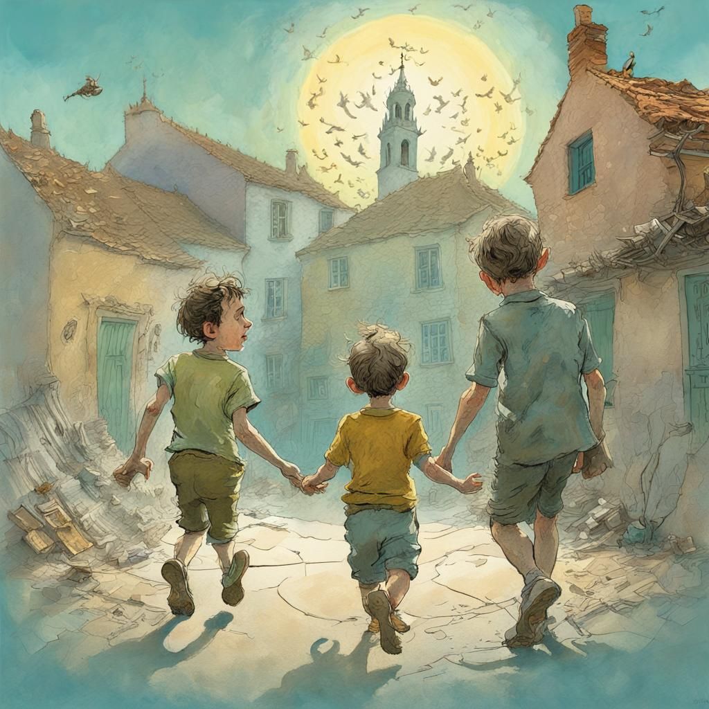 Brothers Book Cover Art in Post-Impressionist Style
