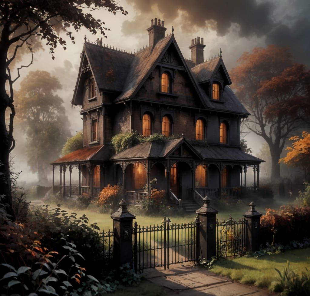 Misty Victorian Cottage in Romantic Style