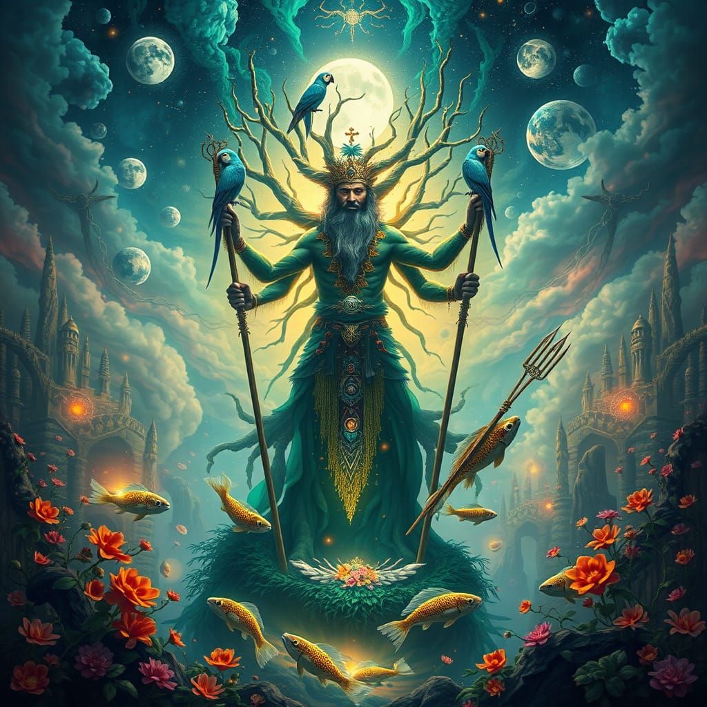 Mystical Shaman in a Dreamlike Realm