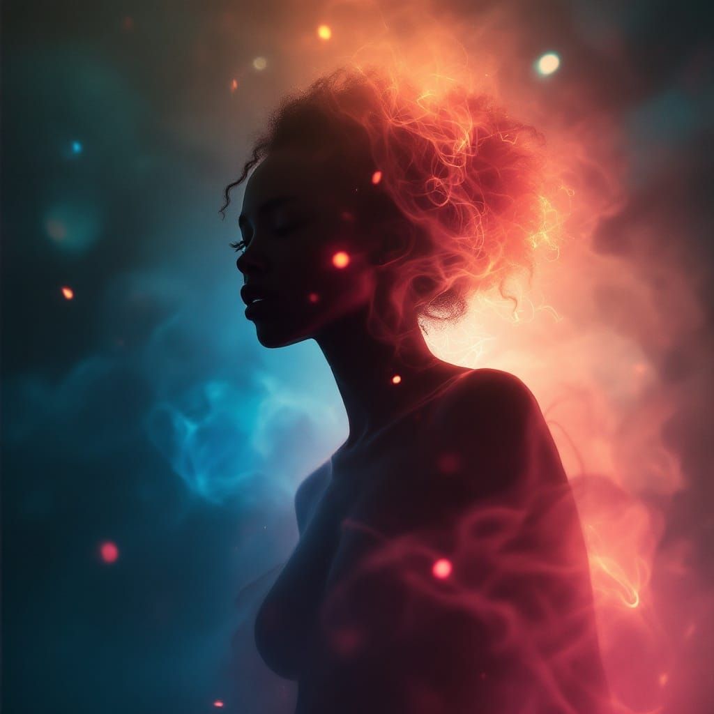 Caribbean Woman in Ethereal Glow