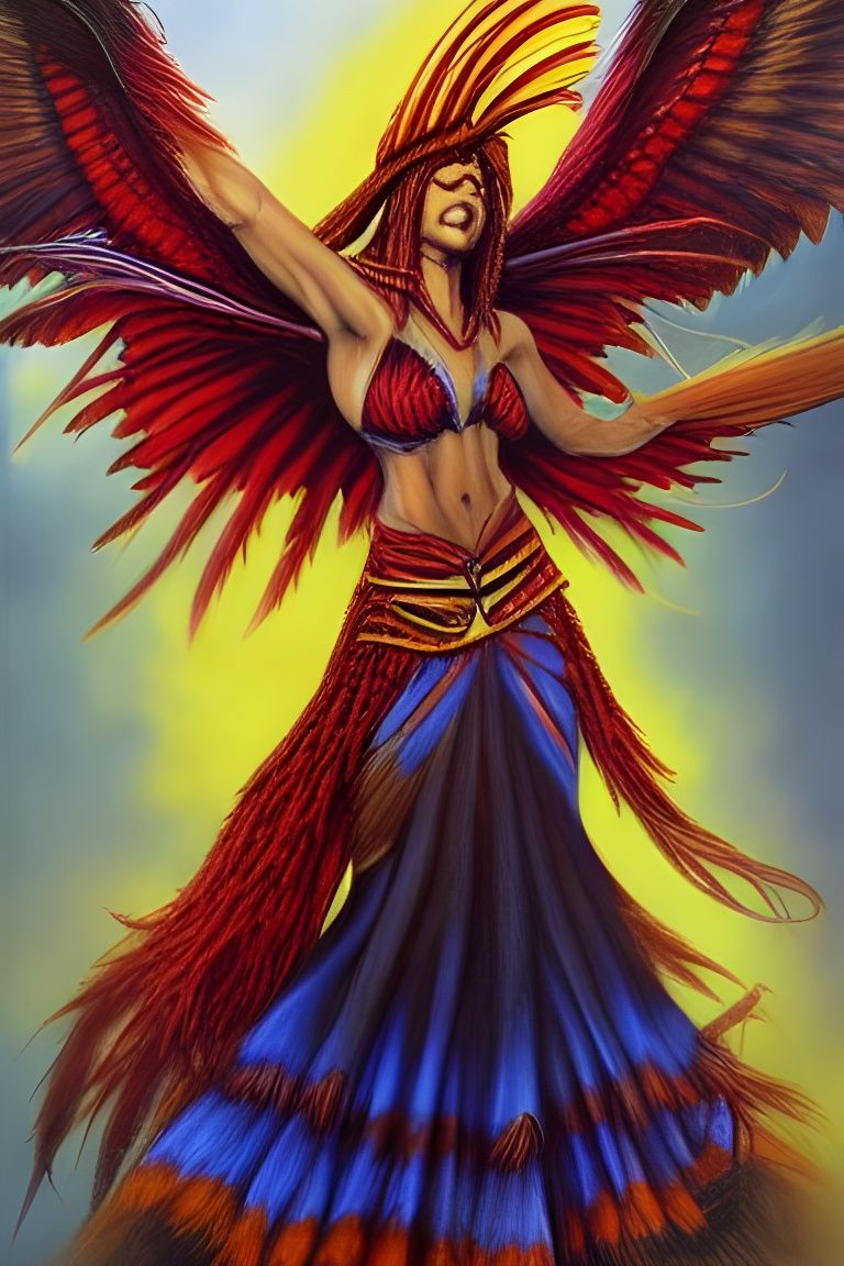 Phoenix Shaman in Heroic Fantasy Style