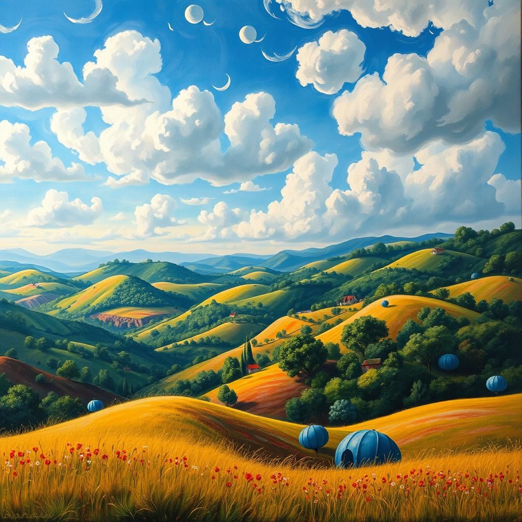 Rococo Landscape with Abstract Elements in High Resolution