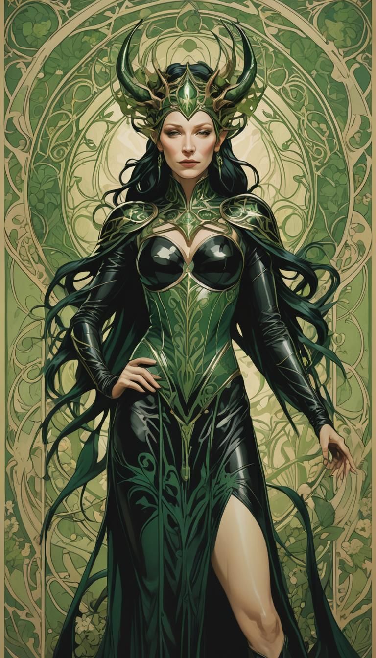 Hela as Art Nouveau Poster