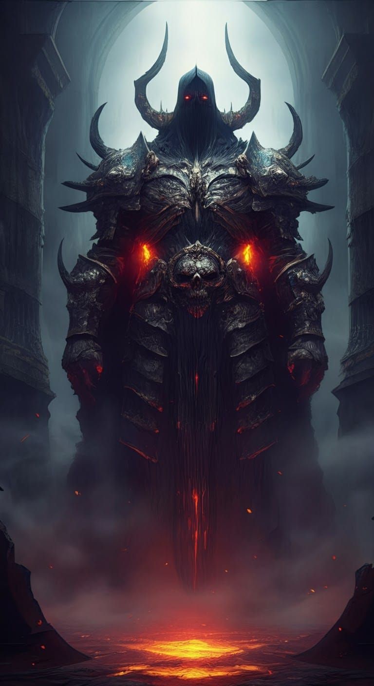 Imposing War God in Surrealist Style