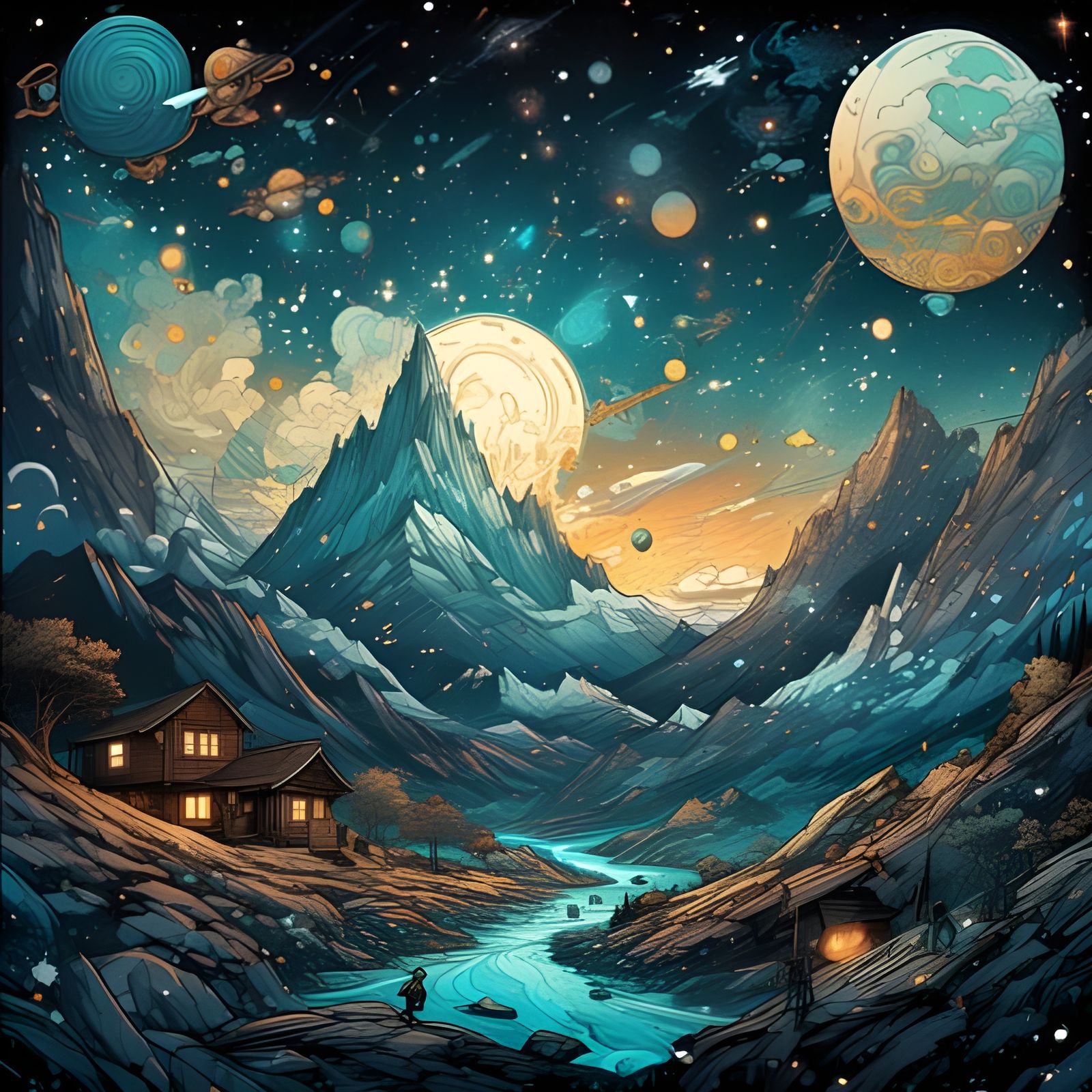 Dreamlike Abstract Composition Generated by AI