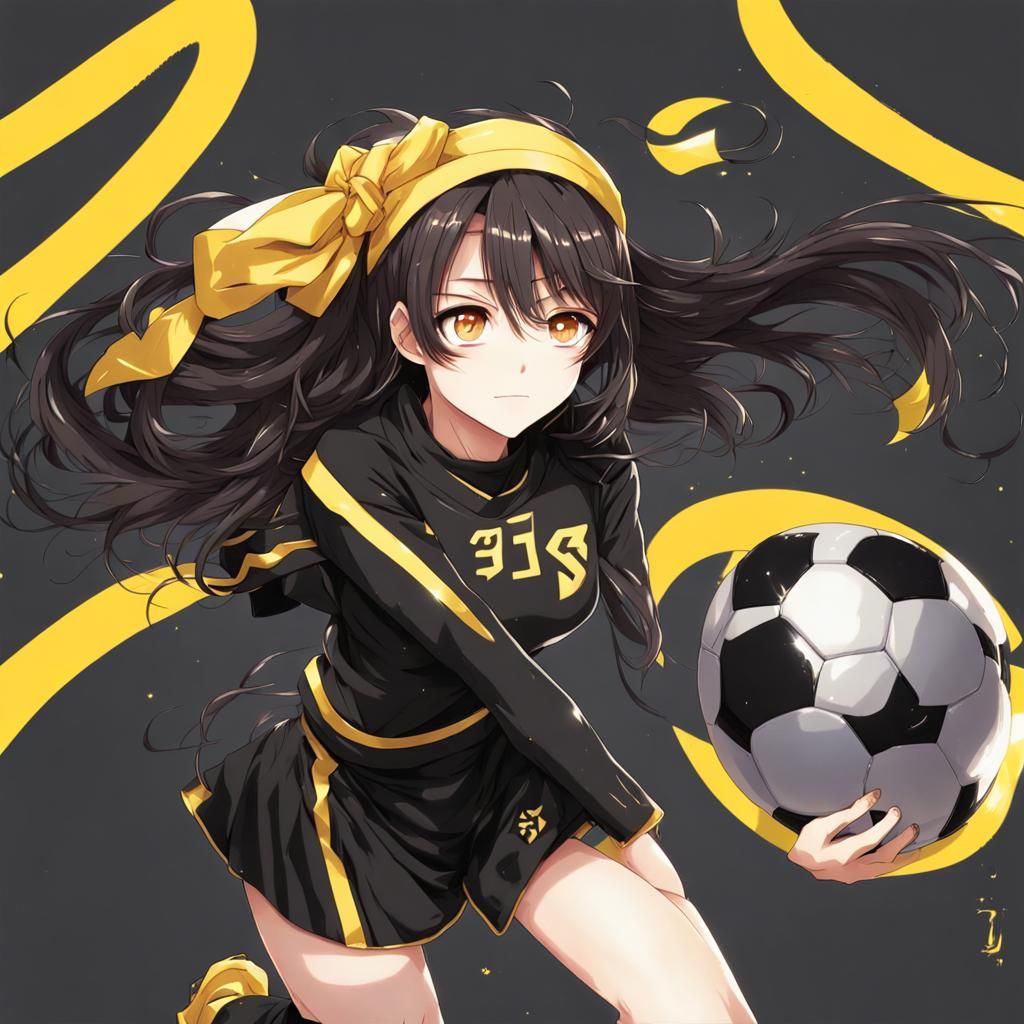 Anime Style Girl in Football Uniform