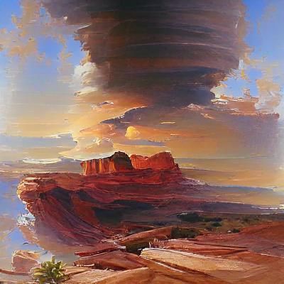 Arizona Landscape in Oil Painting Style