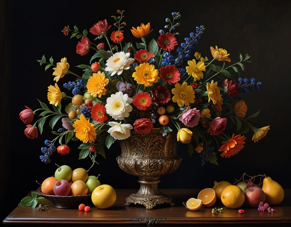 Exquisite Dutch Masters Still Life in Warm Golden Lighting
