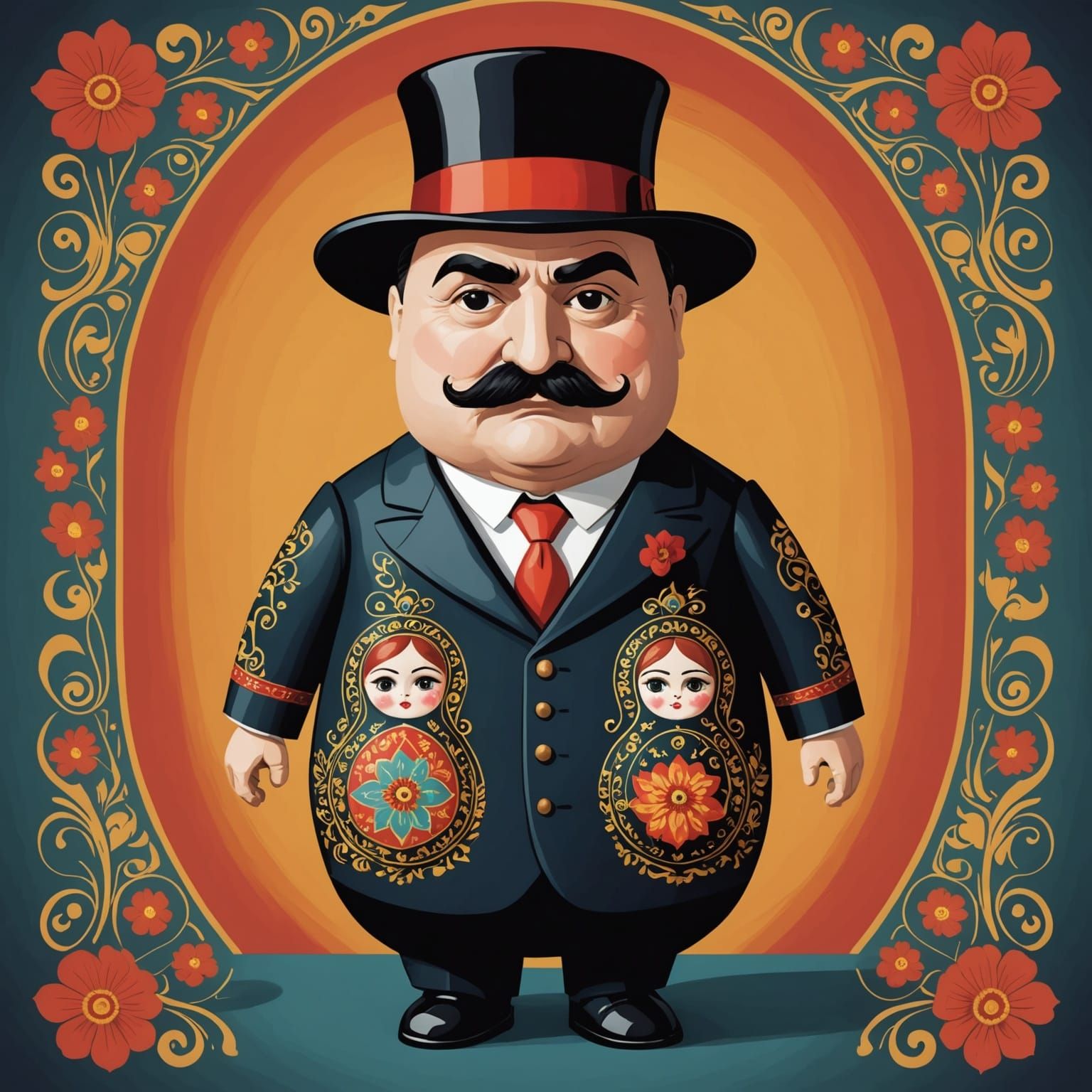 Hercule Poirot as Folkloric Russian Doll