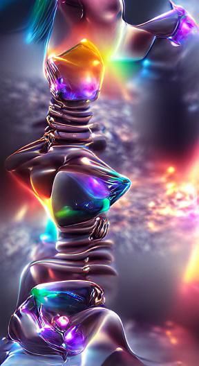 Chakras in Iridescent 3D Galactic Fantasy