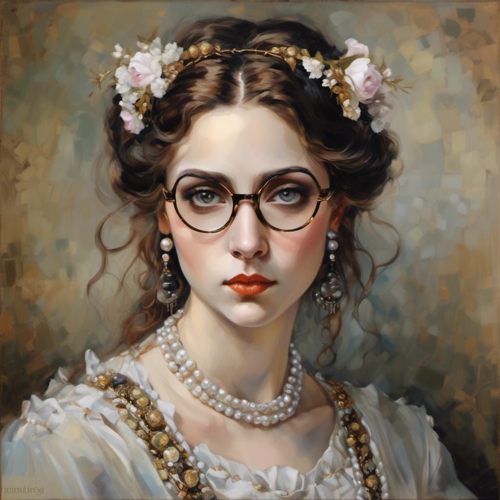 Elegant Pearl Lady in Classical Style