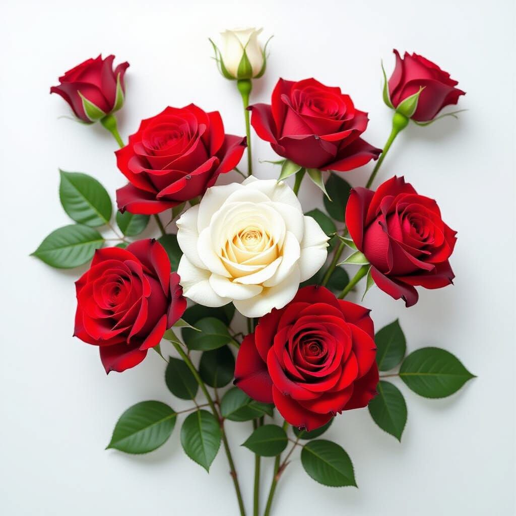 Vibrant Red Roses on Clean White Background