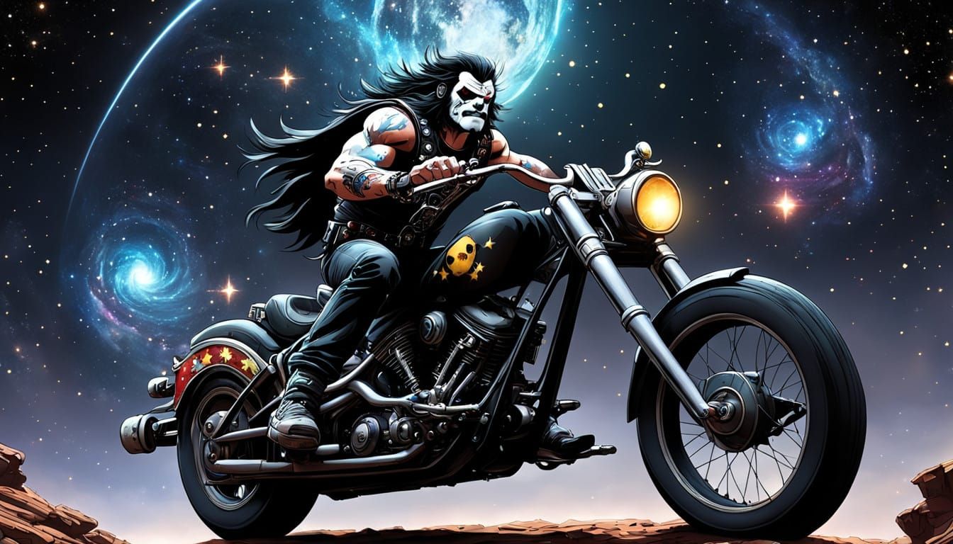 Spacefaring Ace Lobo Rides His Cyberpunk Chopper Across Cosm...