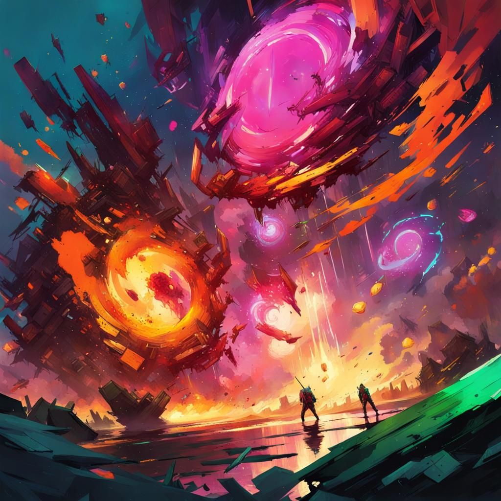 Vibrant Psychedelic Deep Space Scene