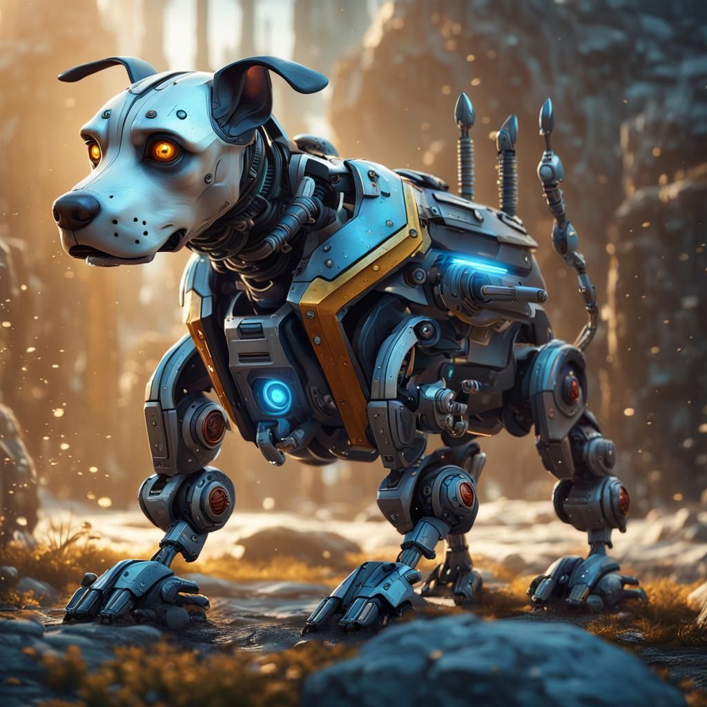 Vibrant Robot Companion oil Painting