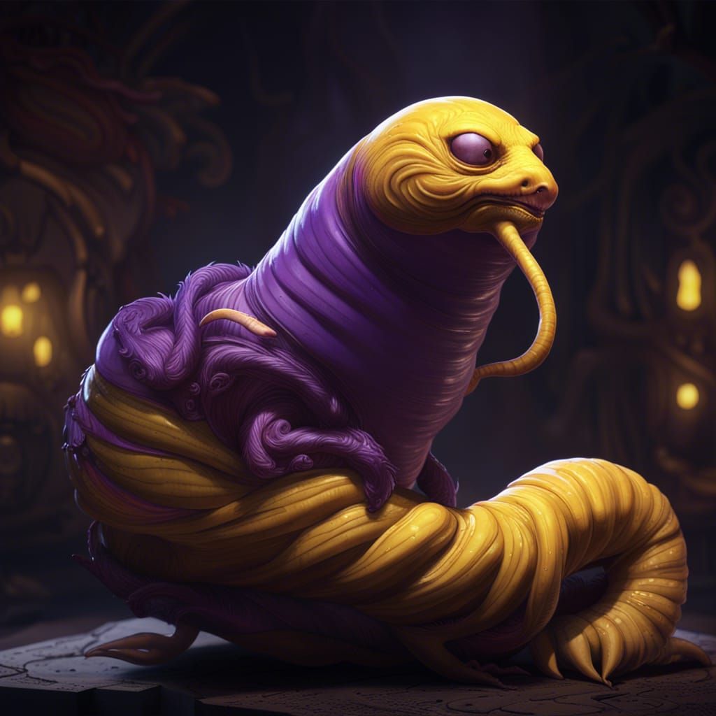 Donald Trump as a Grotesque Slug in Dark Fantasy Art