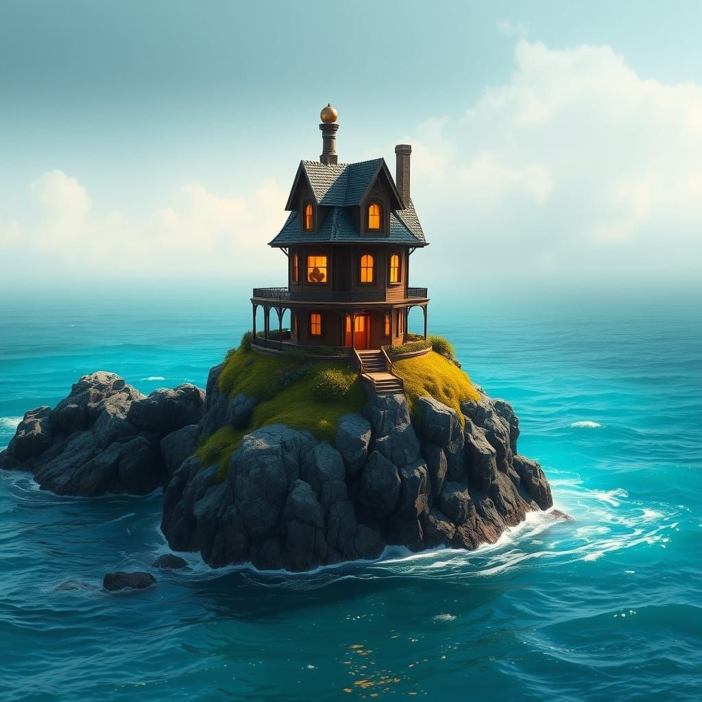 Mystical Victorian Oasis Amidst Turquoise Tides