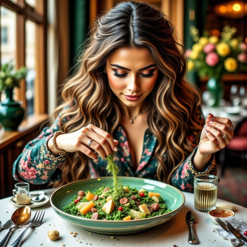 YUM!!!  Nothing like a salad made from ground up sawdust dye...