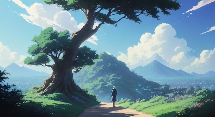 Anime Key Visual Inspired by Studio Ghibli