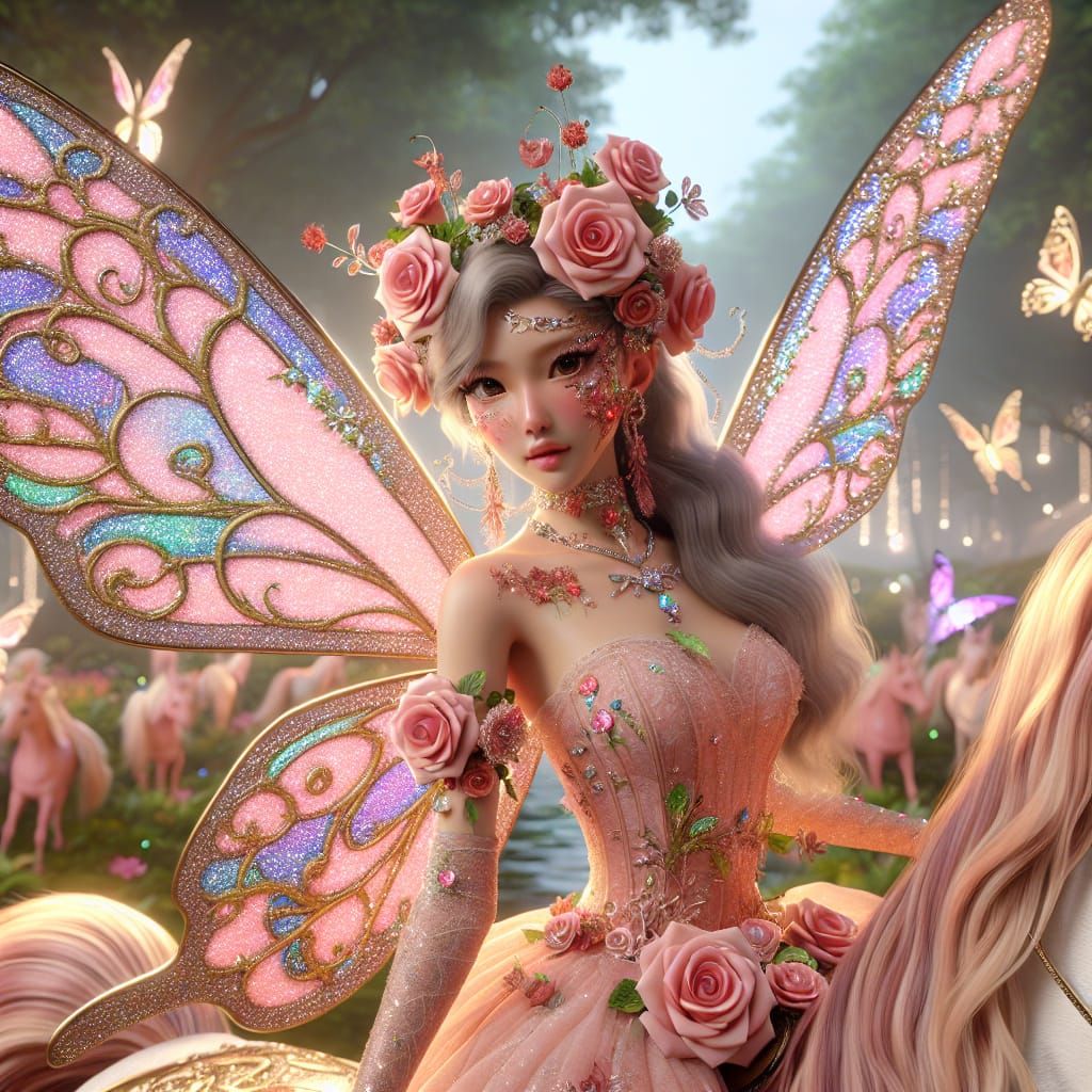 Disney Pixar style 3D beautiful gorgeous woman as a princess...