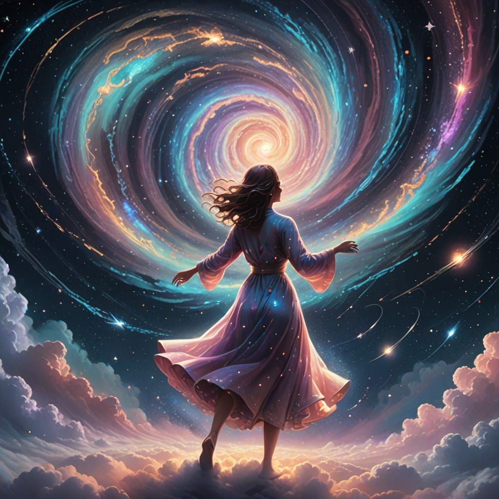 Ethereal Space Dancer: A Starlight Symphony