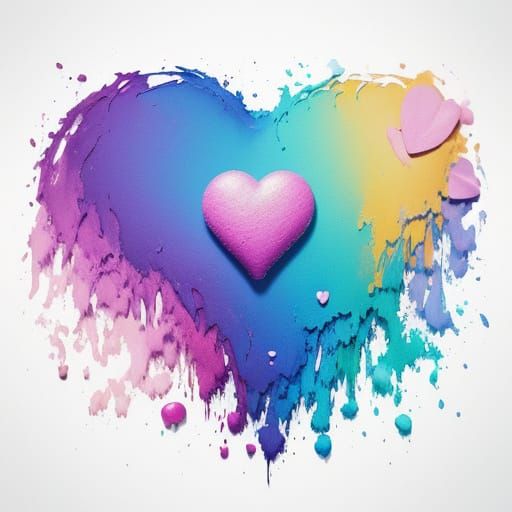 Vibrant Conversation Hearts in Splendid Hyperrealistic Art