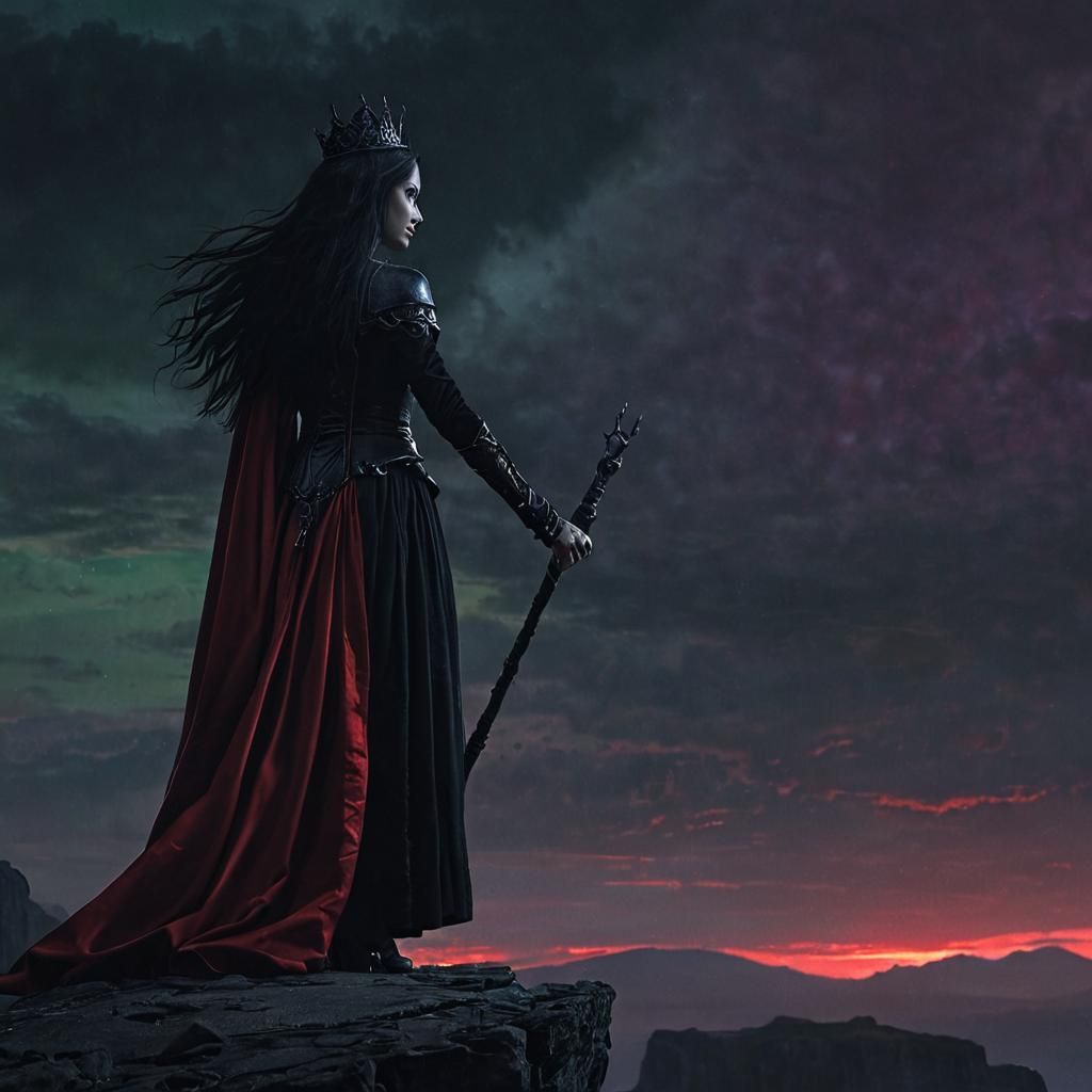 Wicked Queen at Twilight in Dark Fantasy Style