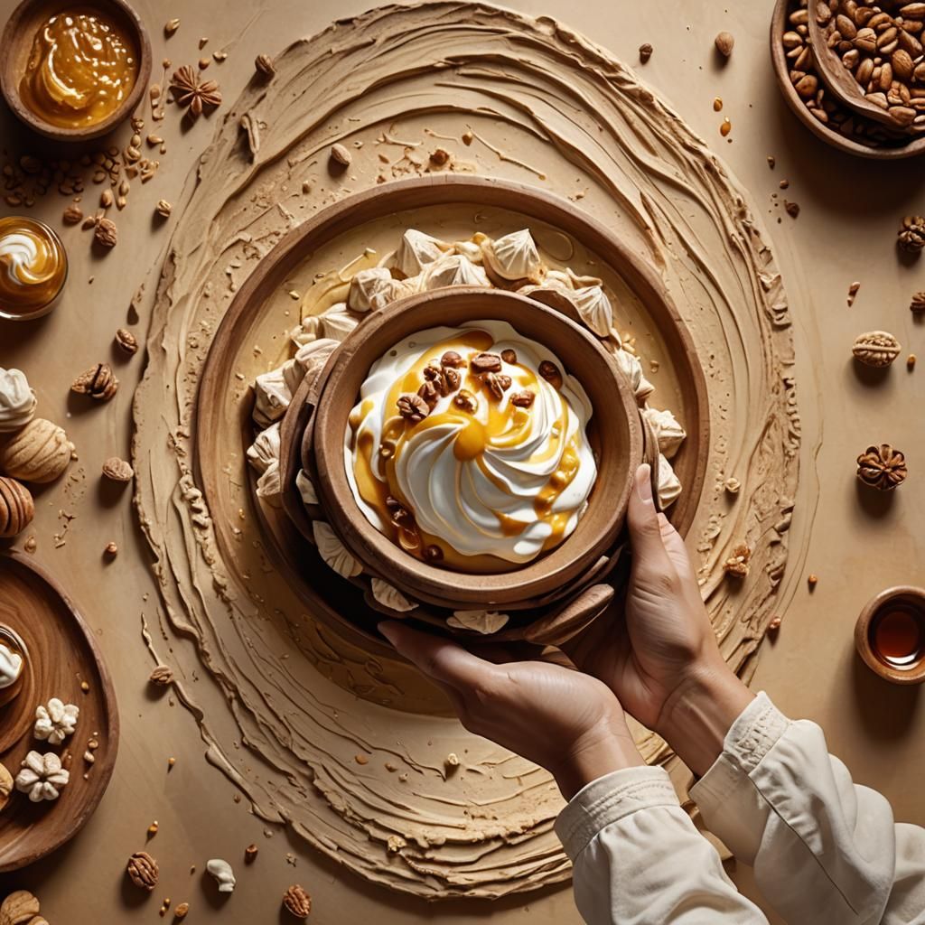 Fantastical Honey Meringue Dessert Concept Art